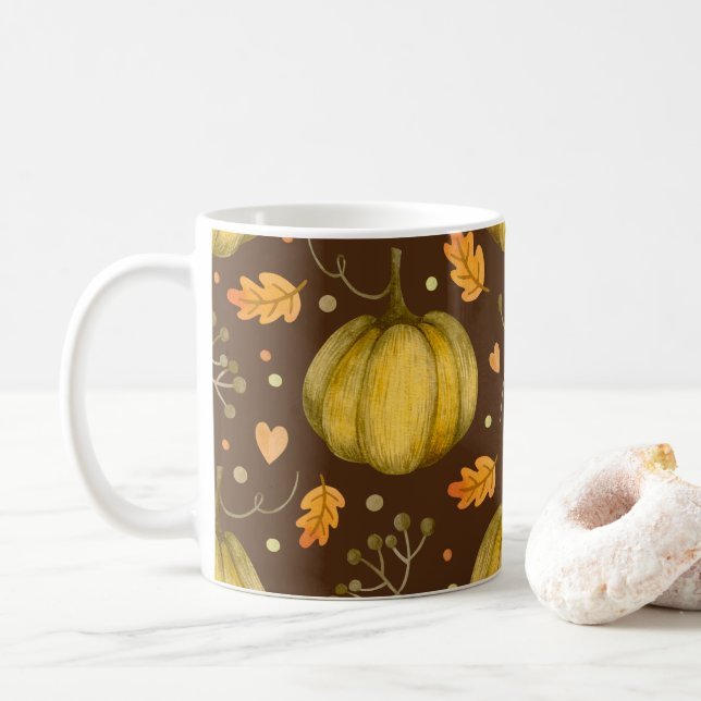Golden Pumpkins Coffee Mug (With Donut)