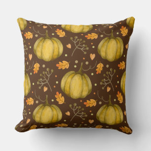 Golden Pumpkins Throw Pillow
