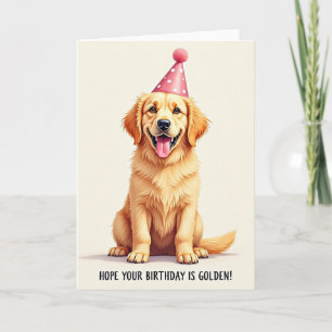 Golden Pup Birthday Card