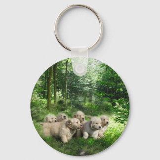 Golden Puppies Keychain