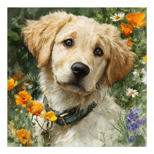 Golden Puppy Portrait Photo Print