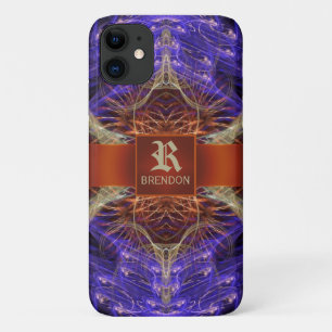 Golden Purple Fractal Hourglass iPhone 11 Case
