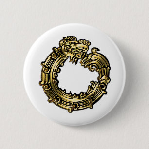 Golden Quetzalcoatl 2 Inch Round Button