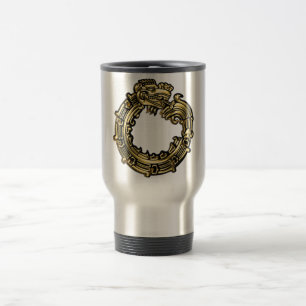 Golden Quetzalcoatl Travel Mug
