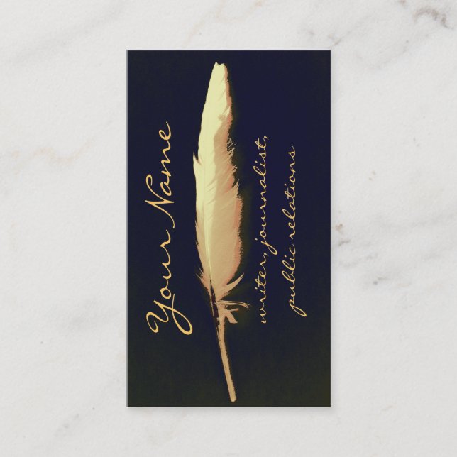 golden quill writer business card (Front)