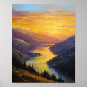 Golden Radiance Over the Silent Valley Poster