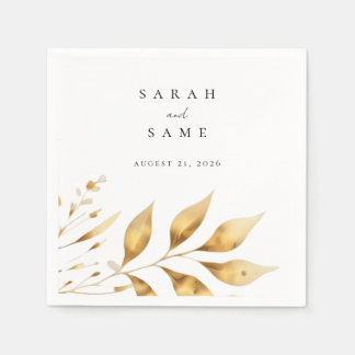 Golden Radiance Wedding Napkins
