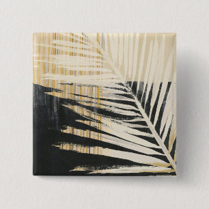 Golden Raffia - Palm Fronds 2 Inch Square Button