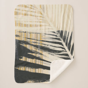 Golden Raffia - Palm Fronds Sherpa Blanket