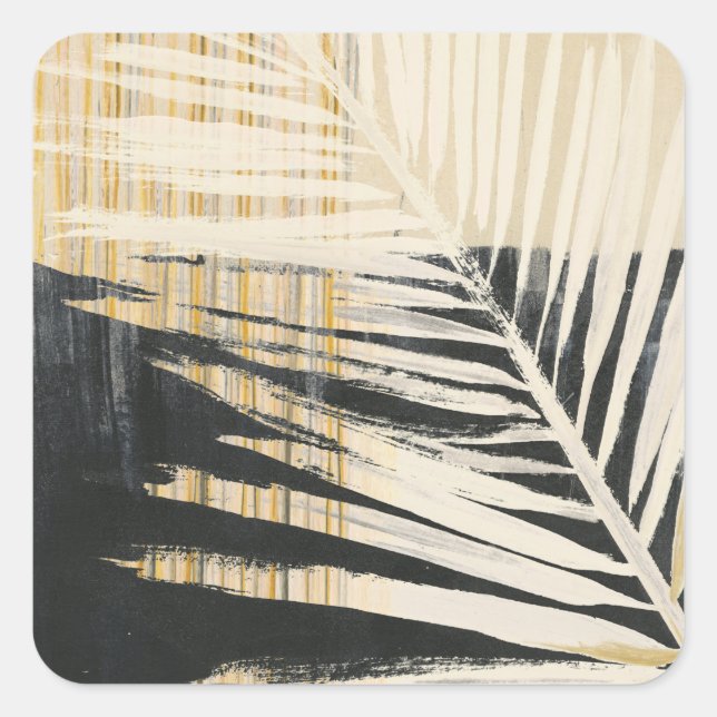 Golden Raffia - Palm Fronds Square Sticker (Front)