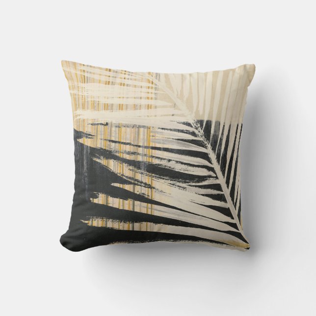 Golden Raffia - Palm Fronds Throw Pillow (Front)