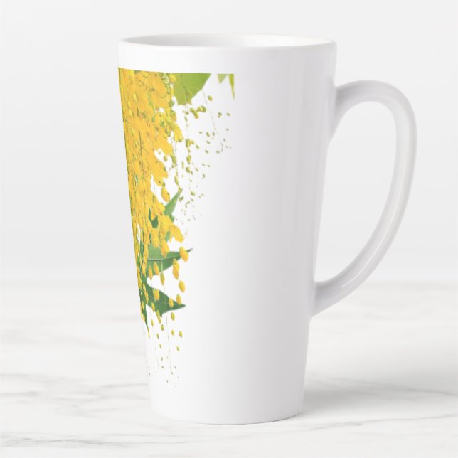Golden Rain Cascade of Sunlight When Gold Falls Pe Latte Mug (Right)