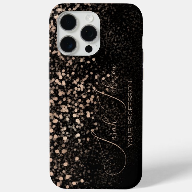 Golden Rain Personalized Black Case-Mate iPhone Case (Back)