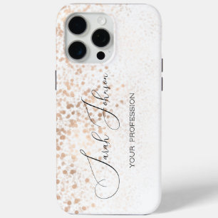 Golden Rain Personalized Name  iPhone 15 Pro Max Case