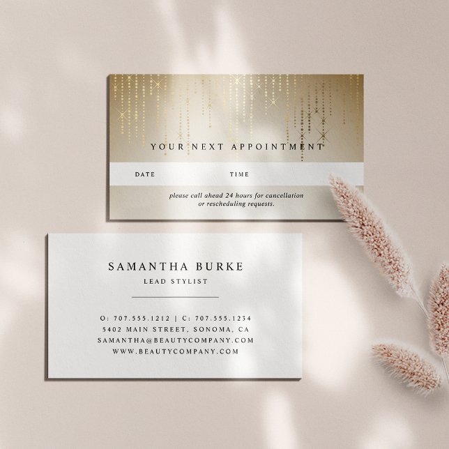 Golden Rain String Lights Appointment Cards (Creator Uploaded)