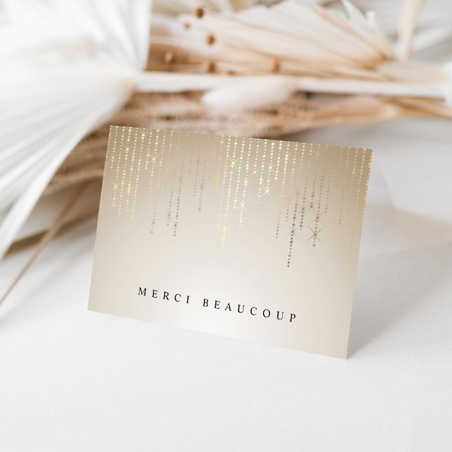 Golden Rain String Lights Thank You Cards (Creator Uploaded)