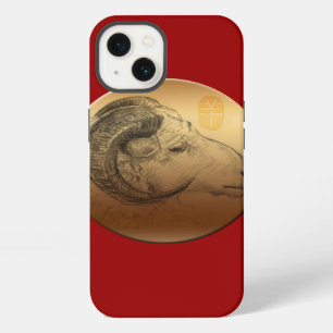 Golden Ram Chinese Astrology Sign iPhone 13 Case