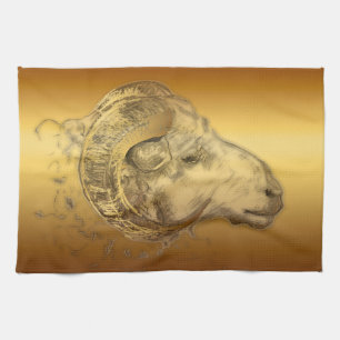 Golden Ram - Chinese New Year 2015 - Kitchen Towel