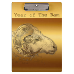 Golden Ram Chinese Year of The Sheep- Clipboard