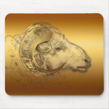 Golden Ram or Aries Chinese Western Zodiac MouseP