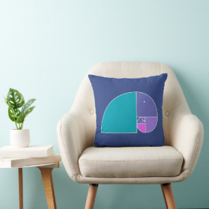 Golden Ratio Elephant - Fibonacci Spiral 3 Throw Pillow