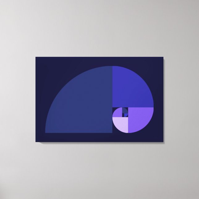 Golden Ratio, Fibonacci Spiral Canvas Print (Front)