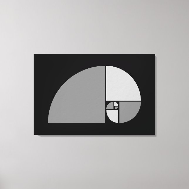 Golden Ratio, Fibonacci Spiral Canvas Print (Front)