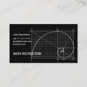 Golden Ratio, Fibonacci Spiral, Drawing Business Card