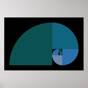 Golden Ratio, Fibonacci Spiral Poster