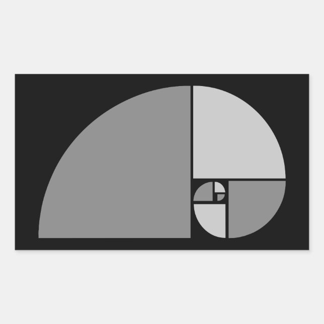 Golden Ratio, Fibonacci Spiral Sticker (Front)