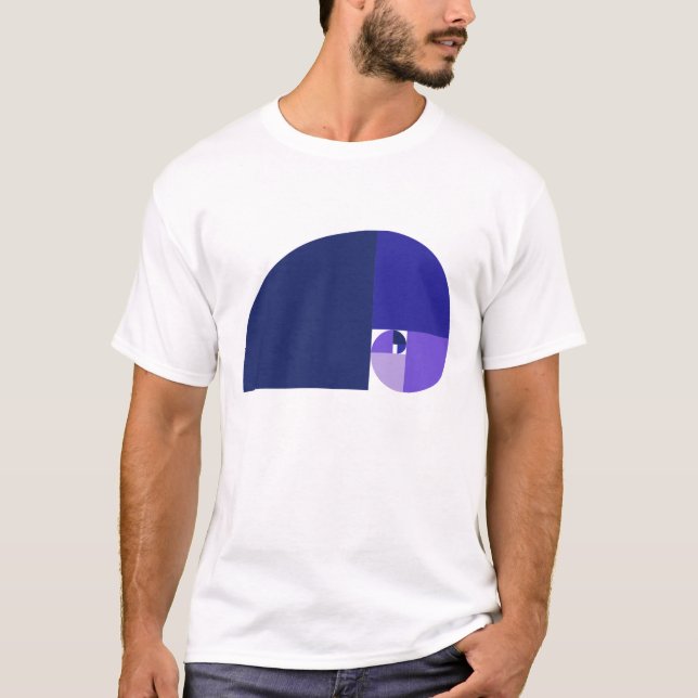 Golden Ratio, Fibonacci Spiral T-Shirt (Front)