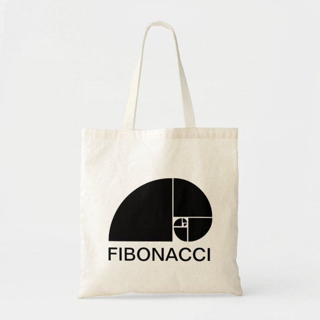 Golden Ratio, Fibonacci Spiral Tote Bag (Front)