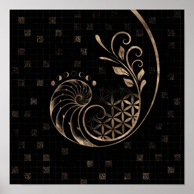 Golden Ratio - Sacred Geometry Ornament Poster (Front)