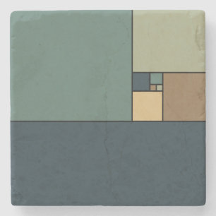 Golden Ratio Squares (neutrals) Stone Coaster