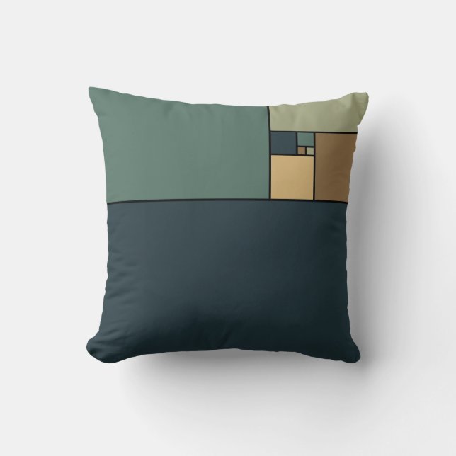Golden Ratio Squares (Neutrals) Throw Pillow (Front)