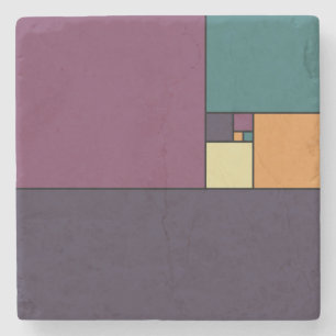 Golden Ratio Squares Stone Coaster