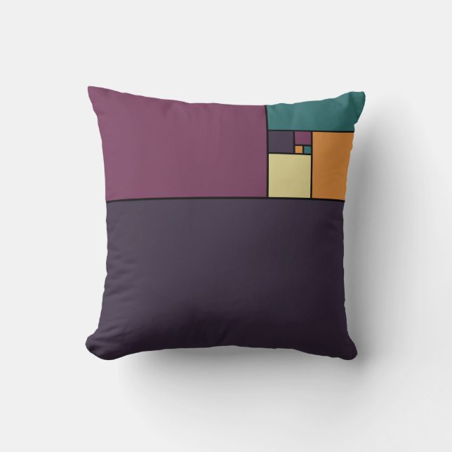 Golden Ratio Squares Throw Pillow (Front)