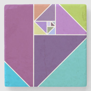 Golden Ratio Triangles Stone Coaster