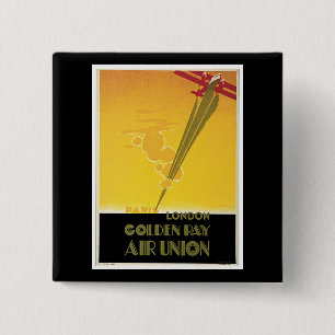 Golden Ray Air Union 2 Inch Square Button