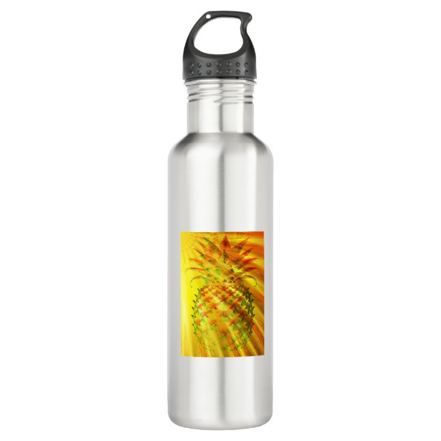 Golden Rays Passing Through A Large Pineapple  710 Ml Water Bottle (Front)