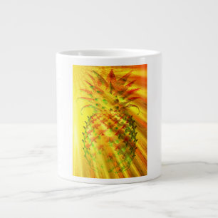 Golden Rays Passing Through A Large Pineapple Large Coffee Mug
