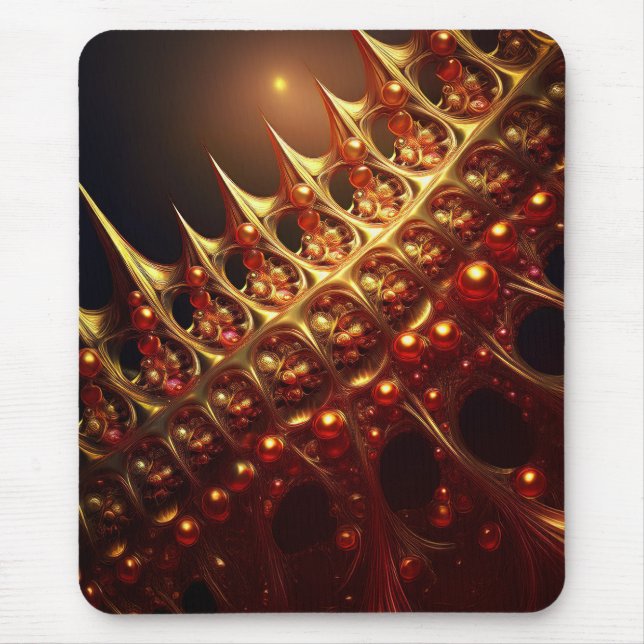 Golden Razor Sharp Fractal Mouse Pad (Front)