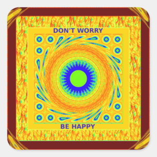 Golden Red African Traditional Colour Vector Desig Square Sticker