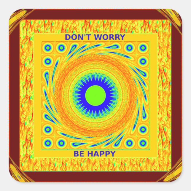 Golden Red African Traditional Colour Vector Desig Square Sticker (Front)