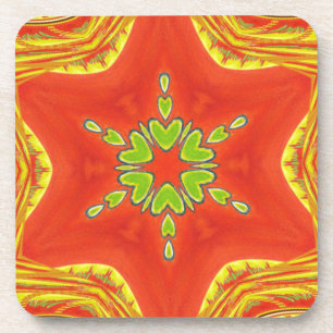Golden red African Traditional colours Coaster