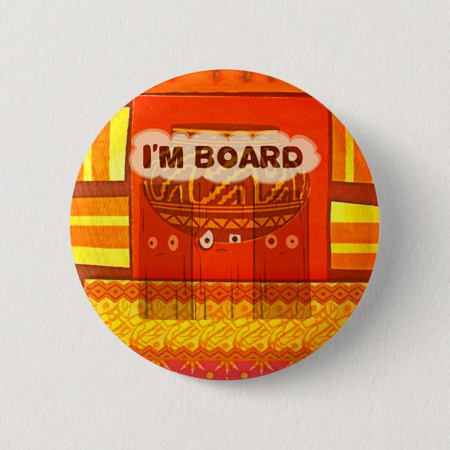 Golden Red African Traditional Colours Funny Am bo 2 Inch Round Button (Front)