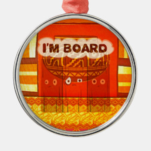 Golden Red African Traditional Colours Funny Am bo Metal Ornament