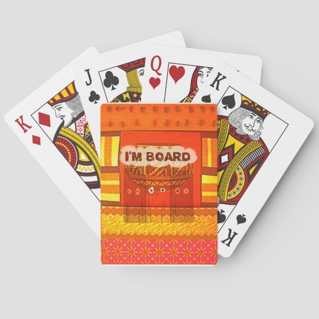 Golden Red African Traditional Colours Print Playing Cards (Back)