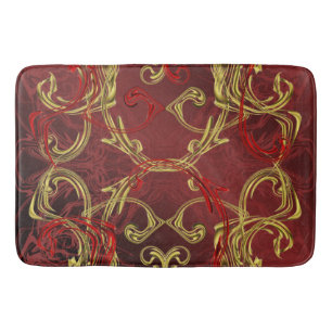 golden, red and black shiny festive coloured bath mat