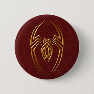 Golden Red Iron Spider 2 Inch Round Button